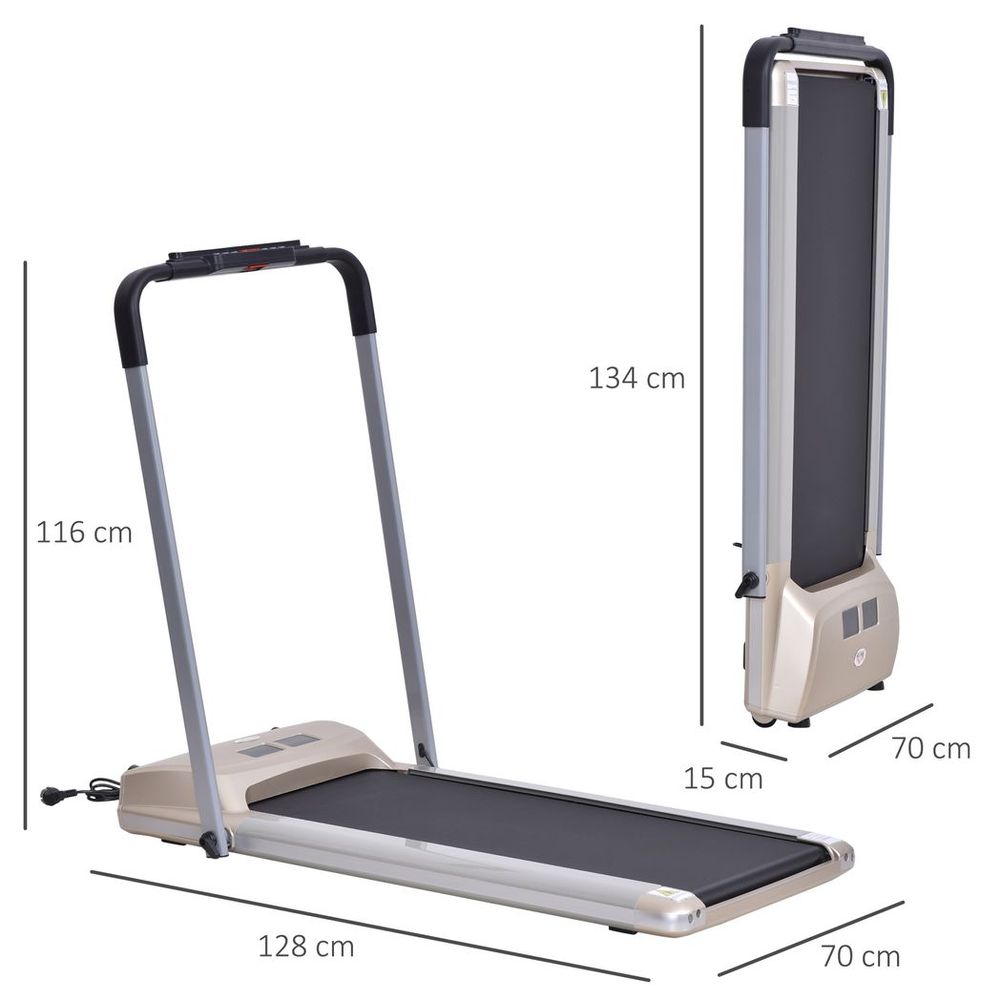 Folding Treadmill, 1-10km/h Electric Running Machine with Wheels, for Home, Office