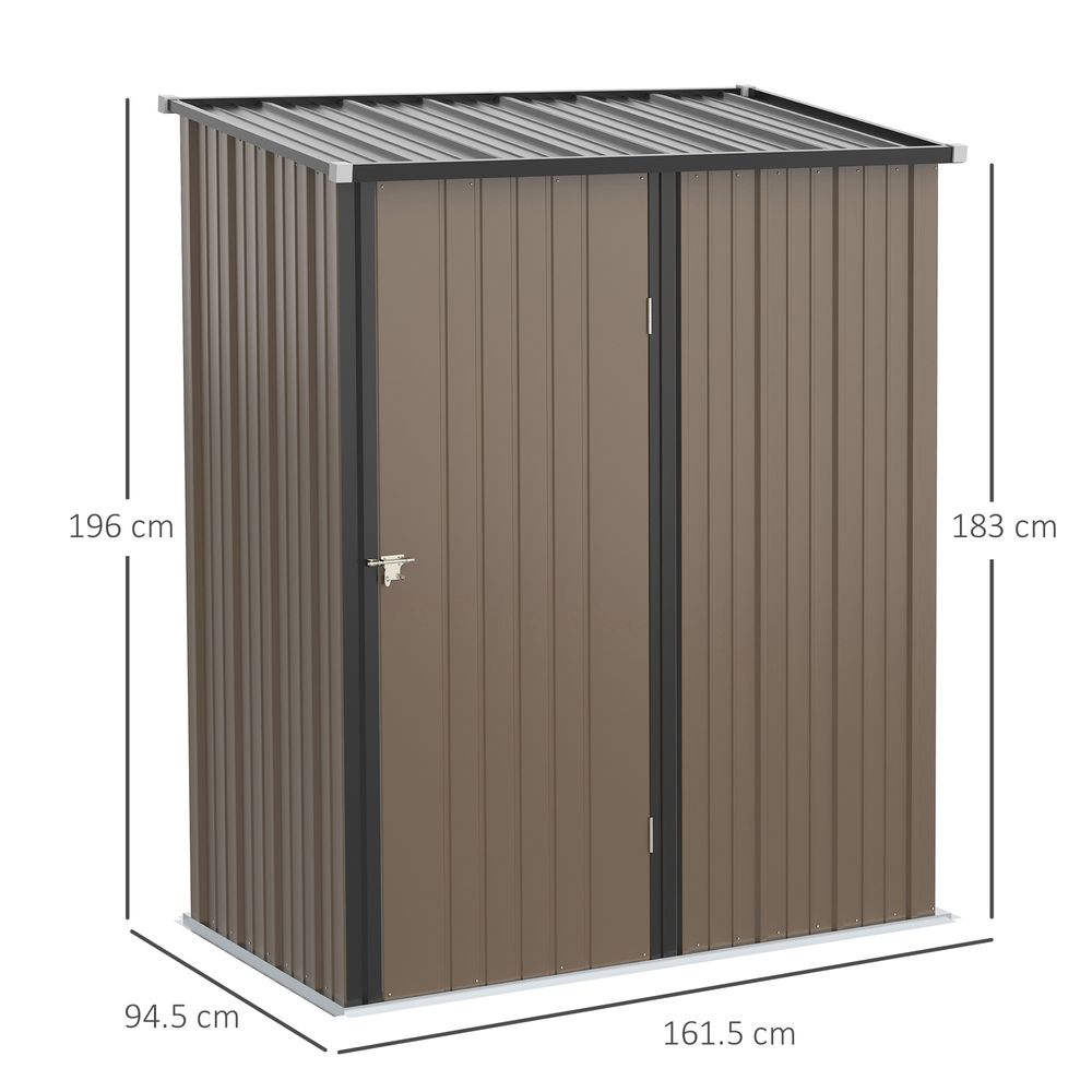 Outdoor Storage Shed, Steel Garden Shed with Lockable Door for Backyard