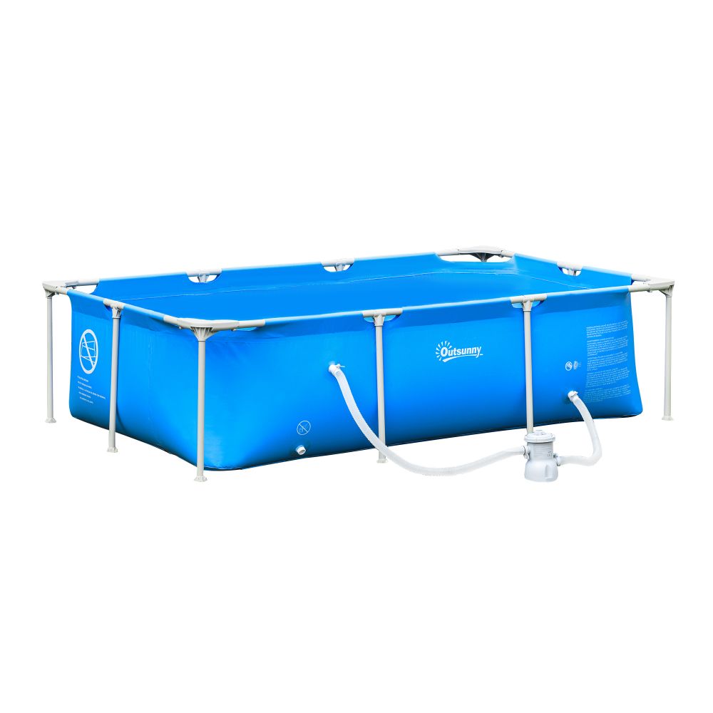 Steel Frame Pool with Filter, Pump & Cartridge, 252 x 152 x 65cm Blue