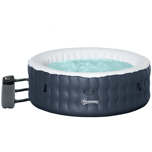 Round Inflatable Hot Tub Spa with Pump, 4 Person, Dark Blue
