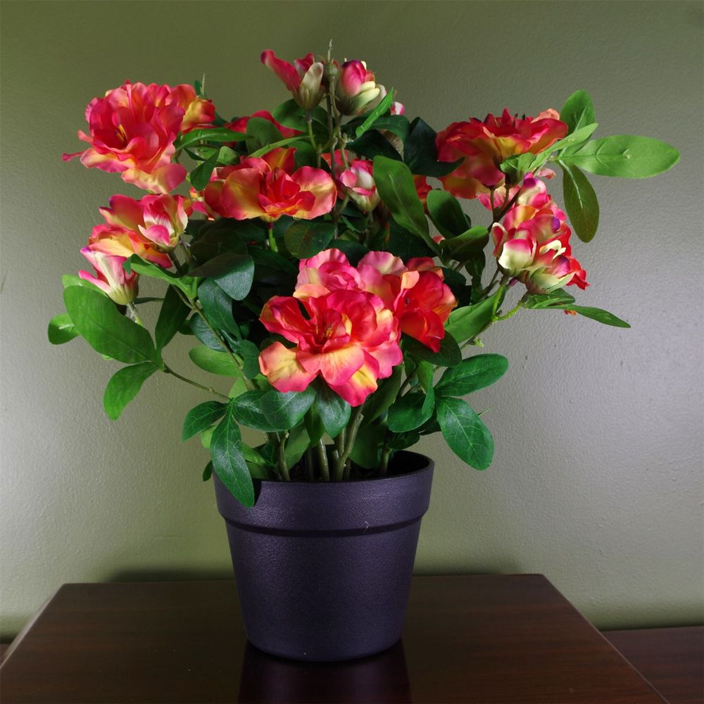 Artificial Rhododendron Flowering Plant Orange