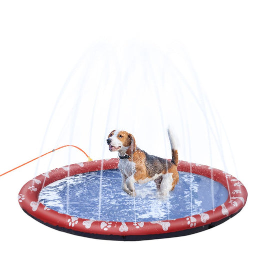 PawHut 150cm Splash Pad Sprinkler for Dogs, Non-slip Pool Water Game, Mat Toy