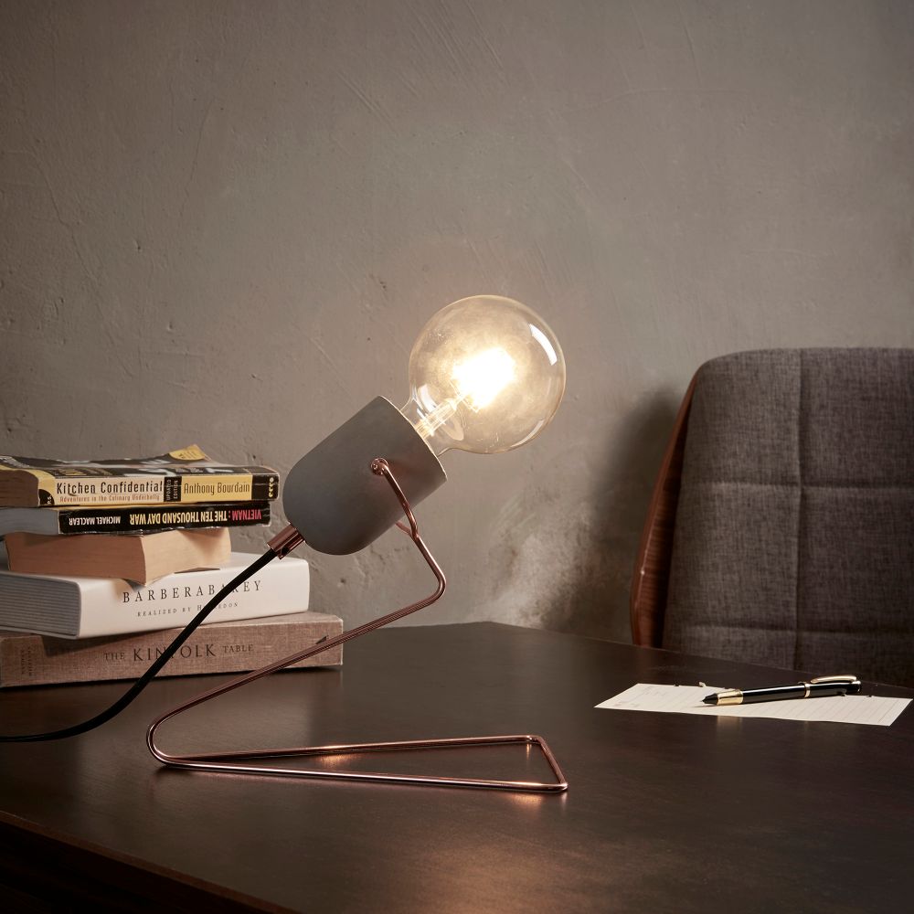 Pettit Table Lamp, Reading Desk Light, Modern Lighting in Rose Gold