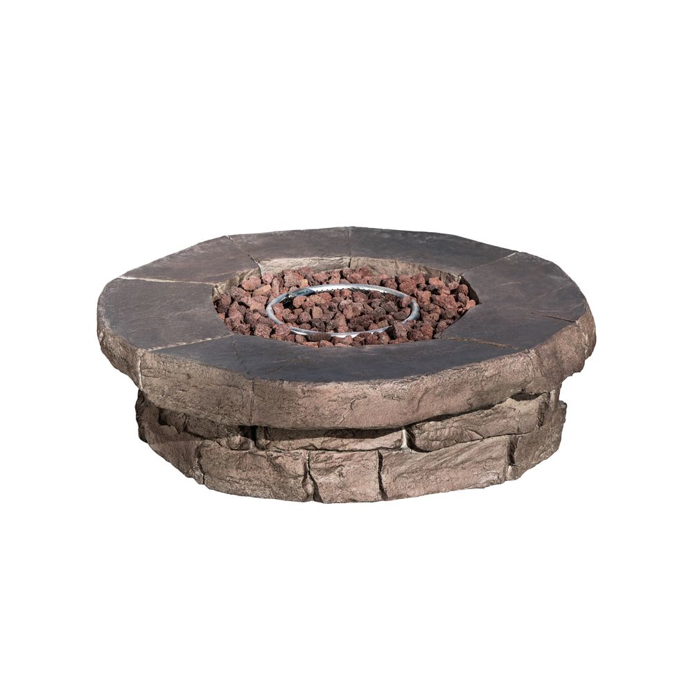 Outdoor & Garden Large, Round Propane Gas Fire Pit Table, Patio Heater