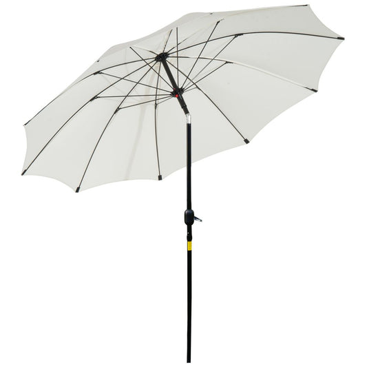 Outsunny 2.6M Umbrella Parasol-Cream White