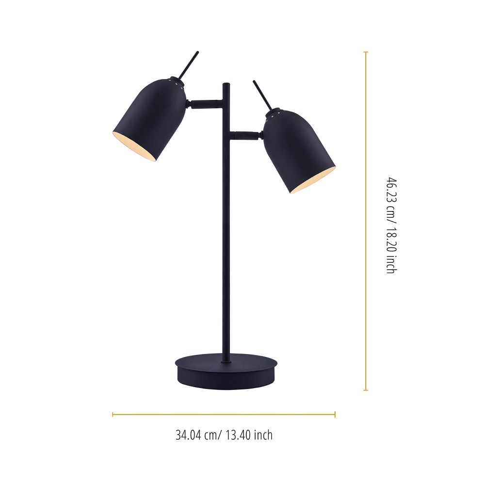 Mason Table Lamp & Spotlights, Adjustable Standing Desk Light, Black