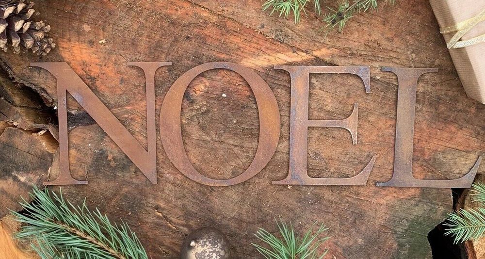 Rustic Rusty NOEL Mantle Christmas Lettering sign decoration