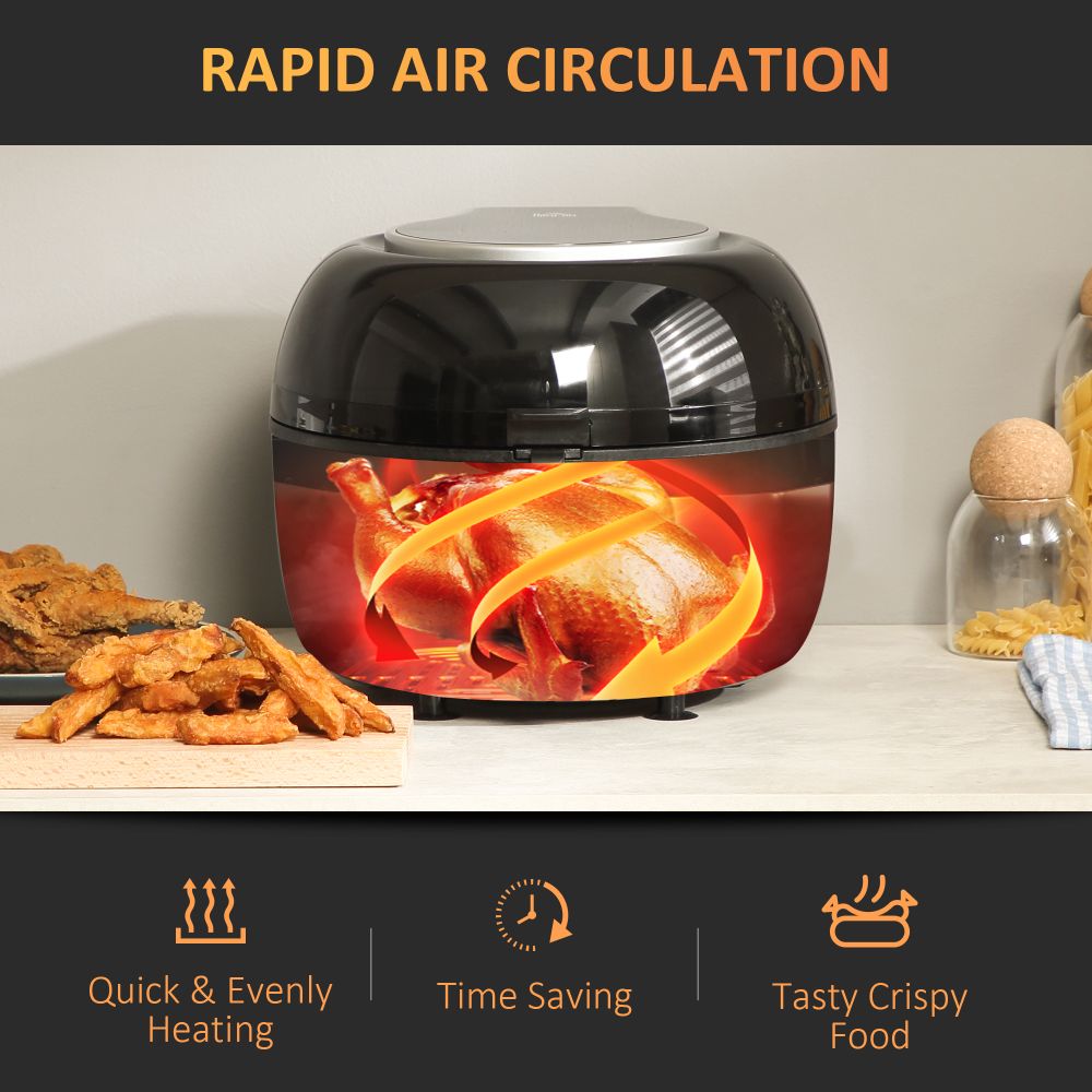 7L Digital Air Fryer with Dehydrate 7 Pre-sets Rapid Air Circulation 1500W