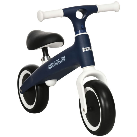 Baby Balance Bike, Children Bike Adjustable Seat, Wide Wheels - Blue
