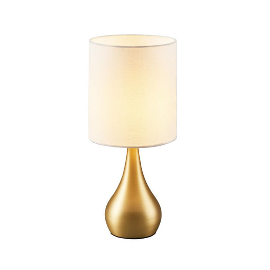 Sarah Metal Table Lamp with Touch Light, Cream Fabric Shade