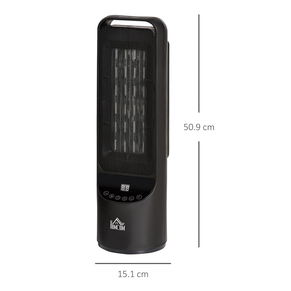Ceramic Tower Indoor Oscillating Space Heater with LED Display and Remote Control