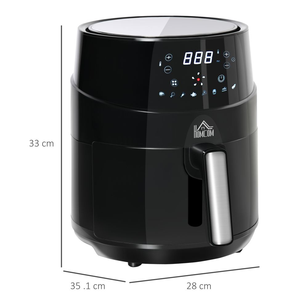 Air Fryer 1500W 4.5L with Digital Display Timer for Low Fat Cooking