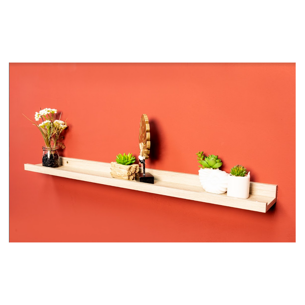 Set of 2 - Single Photo OAK Floating Wall Shelf 80cm - CHELF