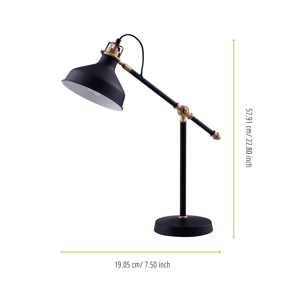 Standard Task Table Lamp, Adjustable Reading Desk Spot Light, Black