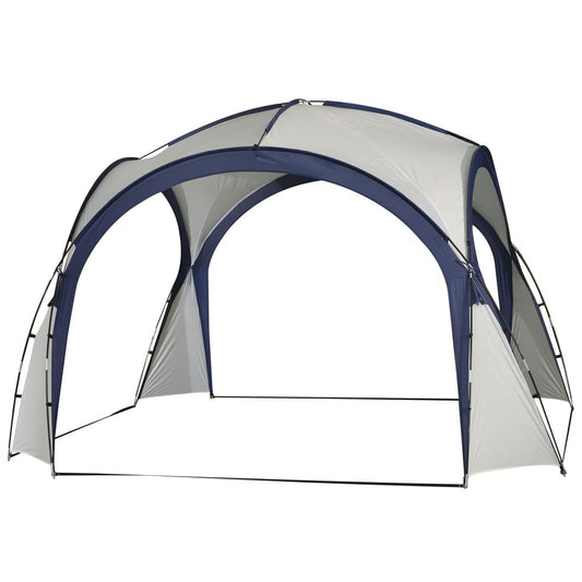 Outsunny Outdoor Gazebo Event Dome Shelter Party Tent For Garden Cream And Blue