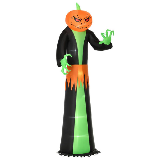 9FT Halloween Pumpkin Ghost, Inflatable with Built-in LED