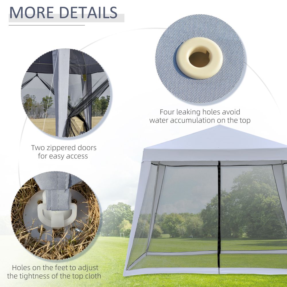 3x3m Outdoor Gazebo Tent With Mesh Screen Walls-Grey