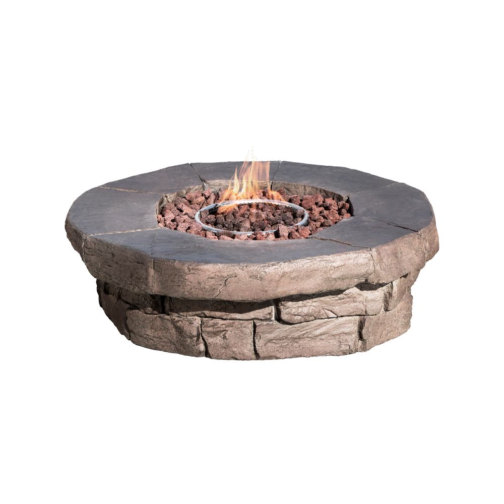 Outdoor & Garden Large, Round Propane Gas Fire Pit Table, Patio Heater