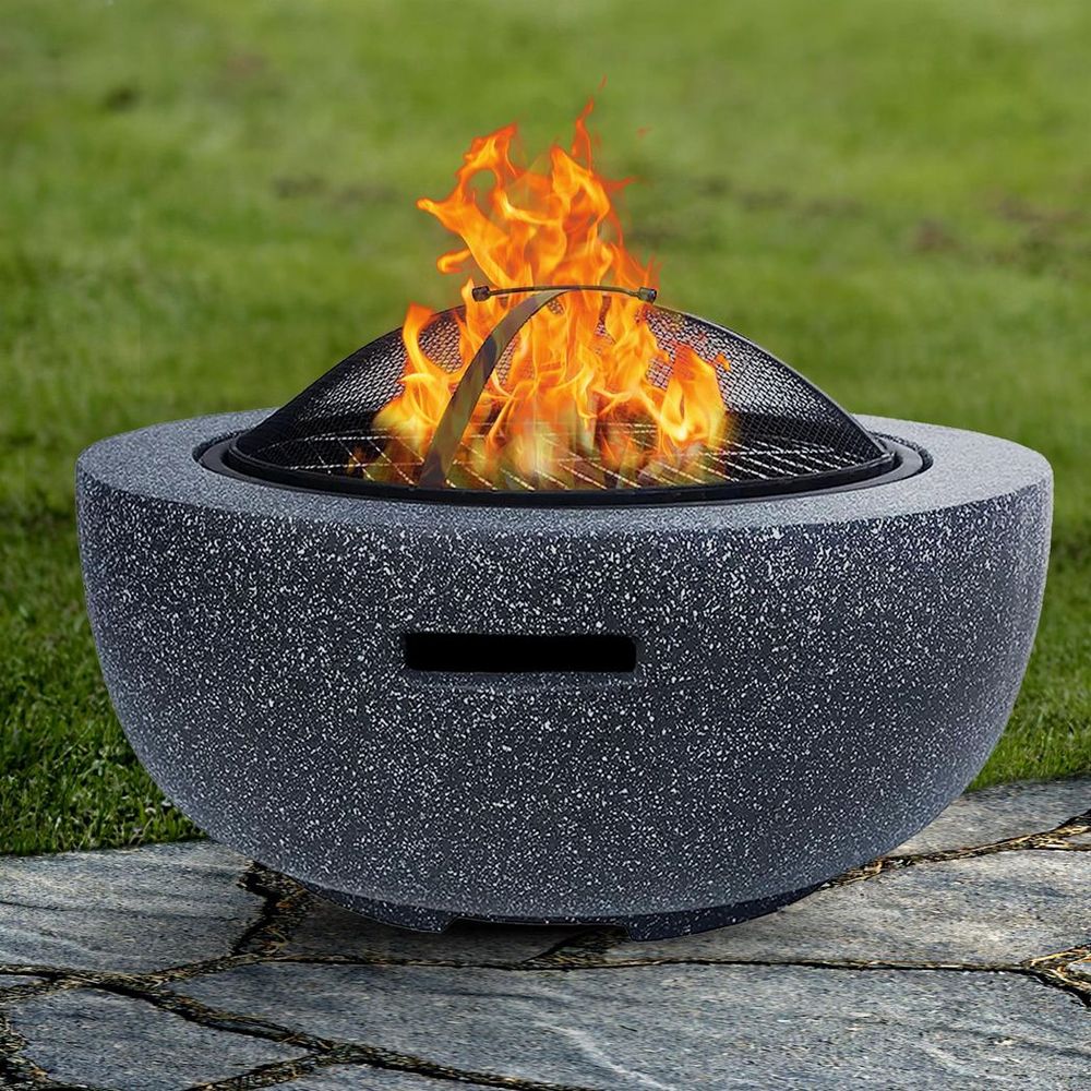 Deluxe Fire Pit Heat-resistant Magnesium Oxide, Log Burner with Handles