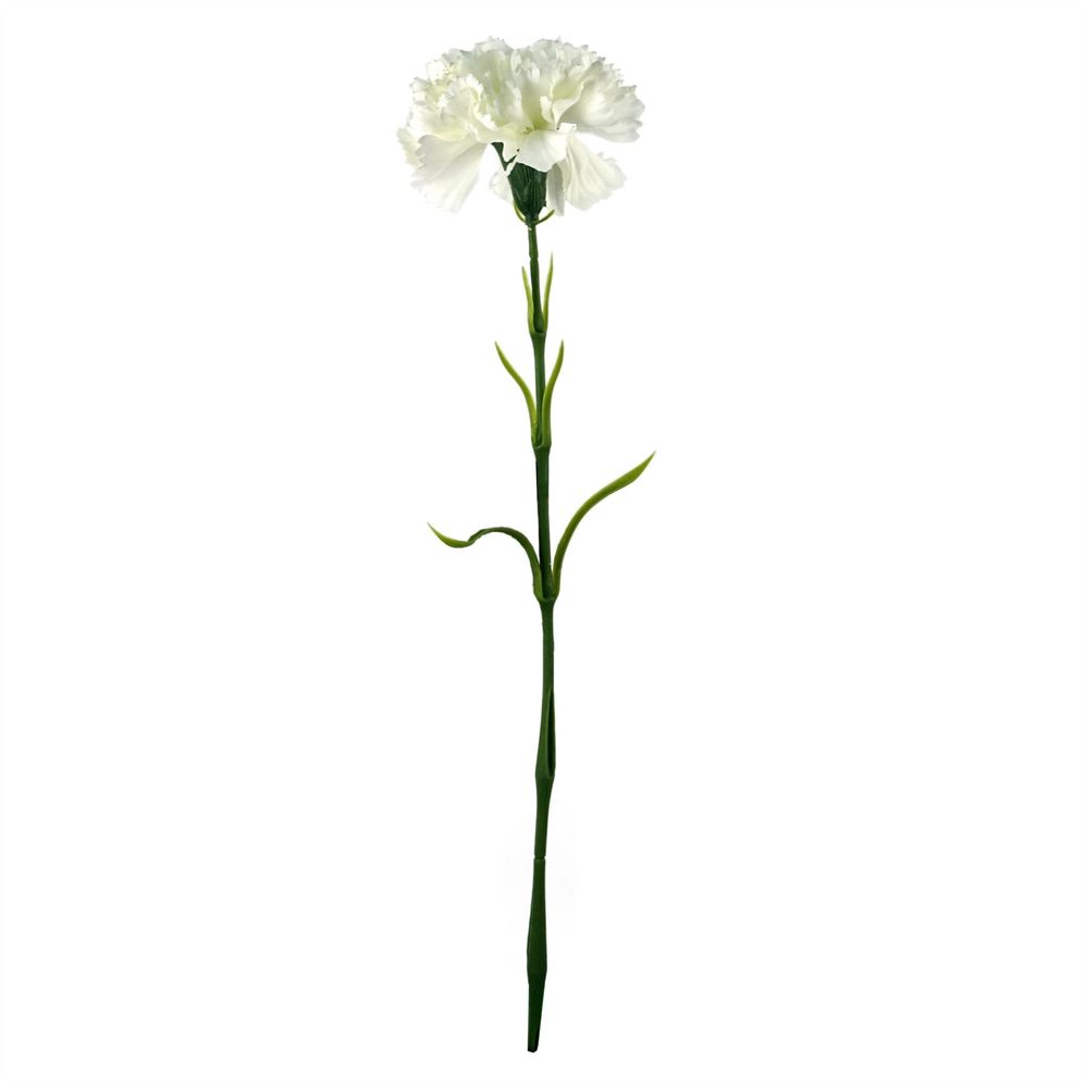 50cm Single White Carnation Artificial Flower