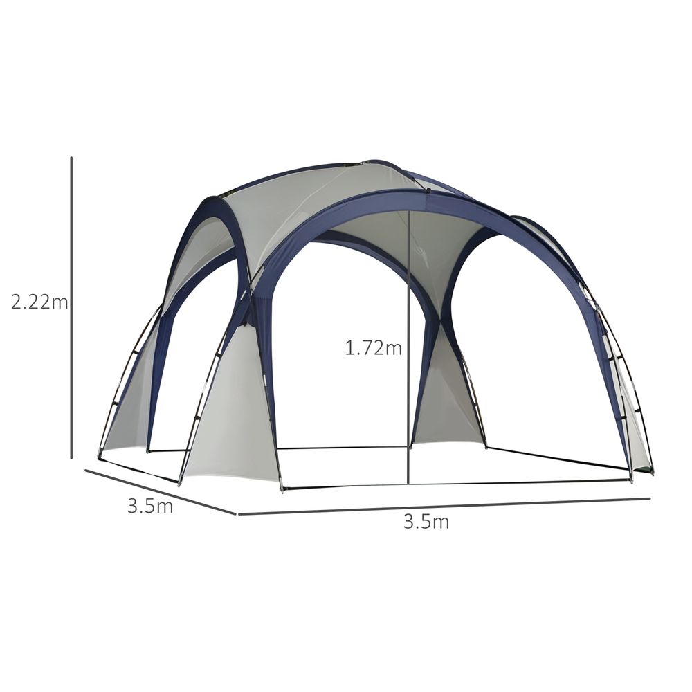 Outsunny Outdoor Gazebo Event Dome Shelter Party Tent For Garden Cream And Blue