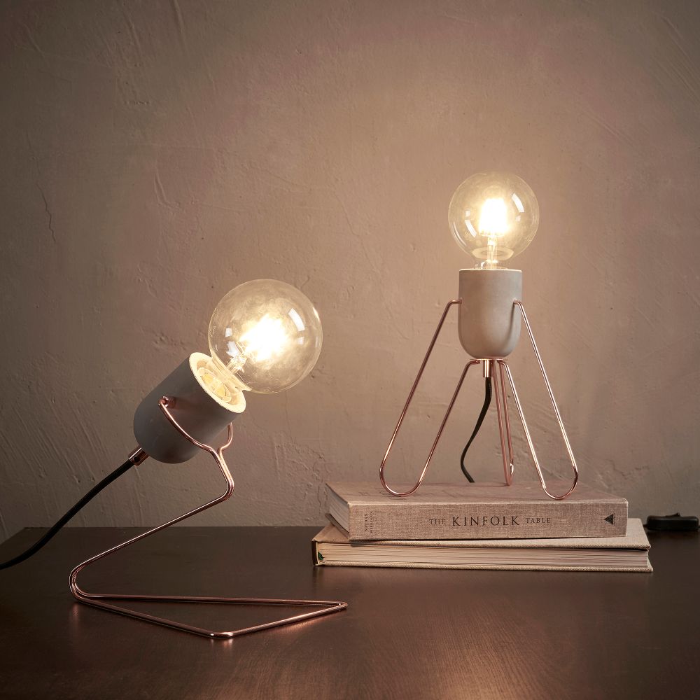 Pettit Table Lamp, Reading Desk Light, Modern Lighting in Rose Gold
