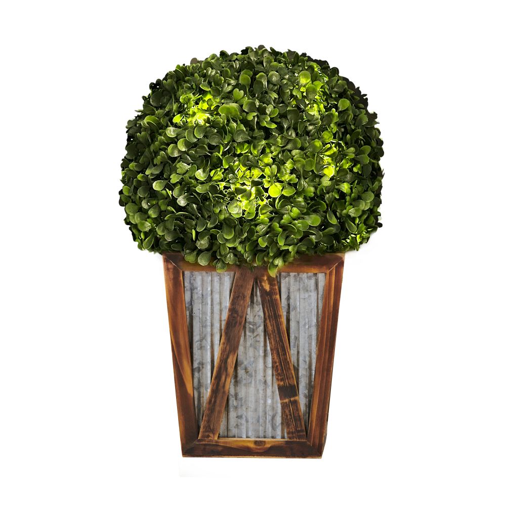 Indoor Outdoor Garden Solar Light, Pre Lit Artificial Topiary Plant