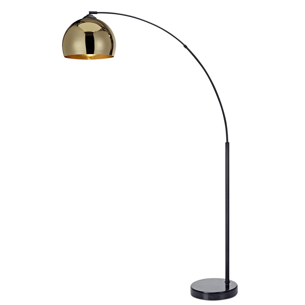 Arquer LED Standing Arc Curved Floor Lamp, Modern Lighting, Gold