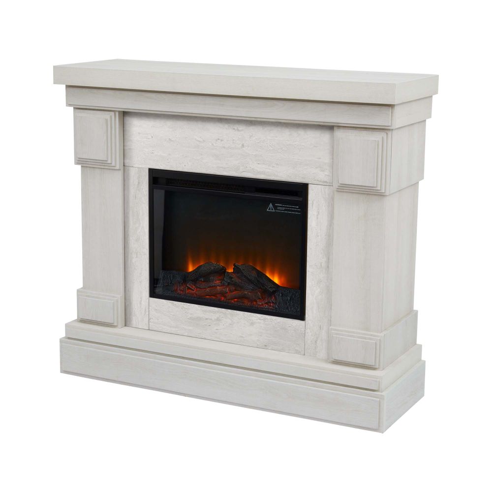 48″ Electric Fireplace with Touch Screen & Remote, Grey Marble